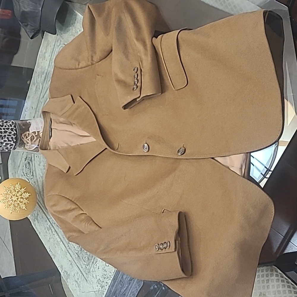 men's brown cashmere blazer Sports Coat jacket  L/ xl